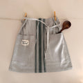 DELANTAL DE CINTURA ALGODÓN ESTAMPADO RAYAS OLIVE