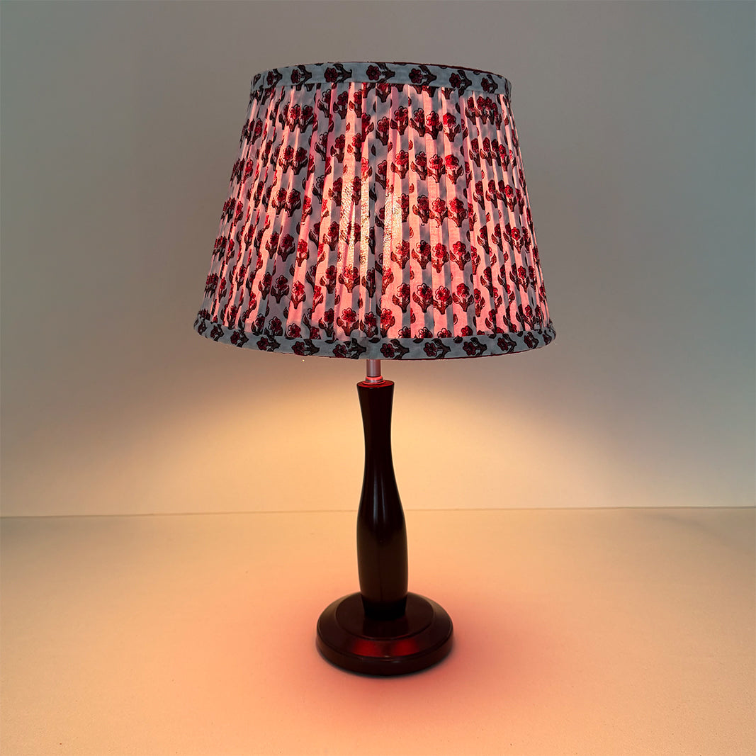 PANTALLA DE LÁMPARA ESTAMPADO MINI FLORES BURGUNDY