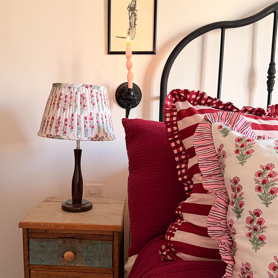 PANTALLA DE LÁMPARA ESTAMPADO RAMO DE FLORES