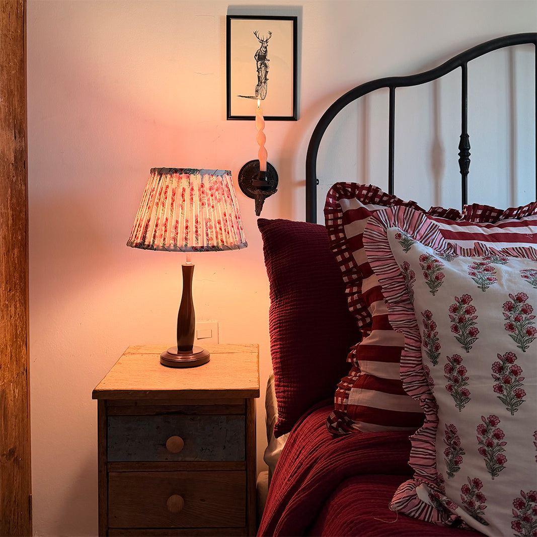 PANTALLA DE LÁMPARA ESTAMPADO RAMO DE FLORES