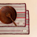 SET DE MANTELES INDIVIDUALES DE ALGODÓN CON BORDES