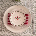 MANTEL DE ALGODÓN ESTAMPADO MOÑOS OLIVE