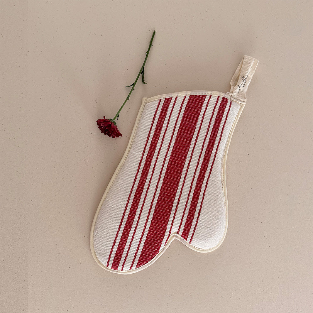 MANOPLA PARA HORNEAR RAYAS BURGUNDY