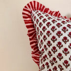 FUNDA DE COJÍN ESTAMPADO MINI FLORES BURGUNDY