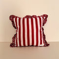 FUNDA DE COJÍN ESTAMPADO RAYAS BURGUNDY