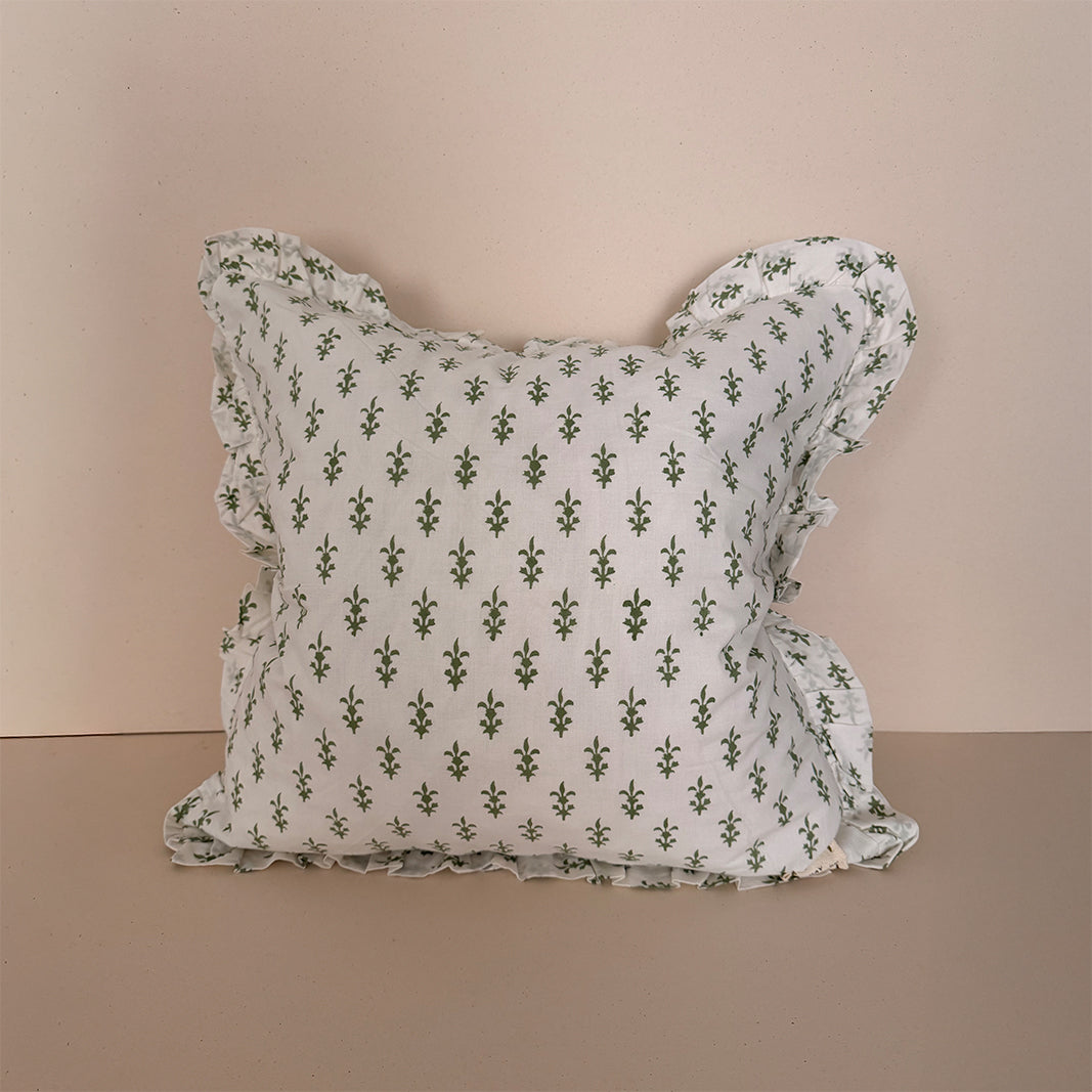 FUNDA DE COJÍN ESTAMPADO MINI GRECA OLIVE